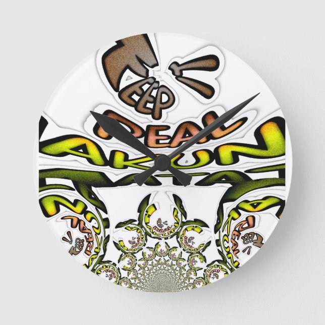 Reloj Redondo Mediano Manténgalo Real: Impresión/Gráfico de arte Kaleido (Anverso)
