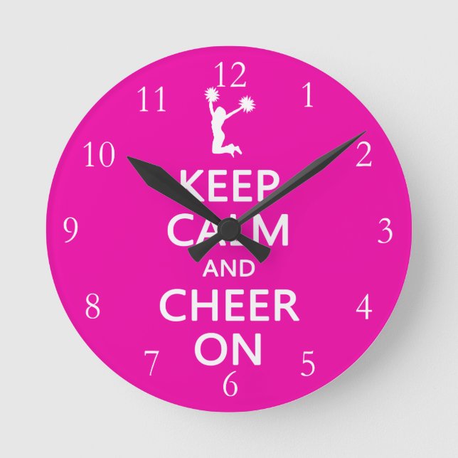 Reloj Redondo Mediano Mantengan la calma y vivan, animadora Rosa (Anverso)