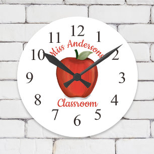 Reloj Redondo Mediano Manzana de maestro escuela de fantasía salón de cl