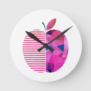 Reloj Redondo Mediano Manzana, Fruta, Saludable