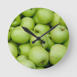 Reloj Redondo Mediano Manzana verde fresca