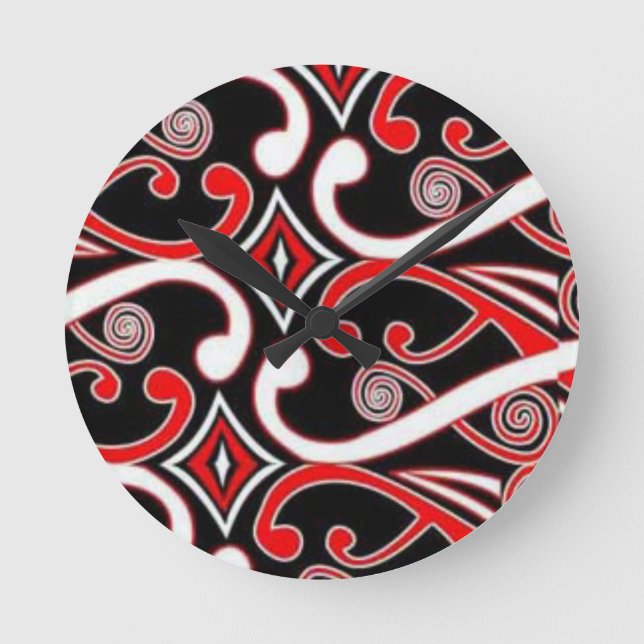 Reloj Redondo Mediano maori designs (Anverso)
