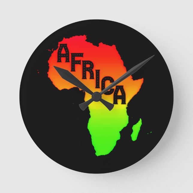 Reloj Redondo Mediano Mapa de África       (Anverso)