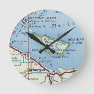 Reloj Redondo Mediano Mapa de cosechas de la isla de Mackinac
