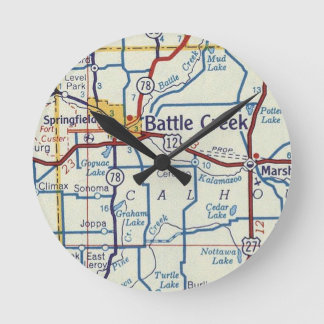 Reloj Redondo Mediano Mapa de cosechas del Creek de batalla