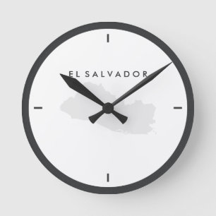 Reloj Redondo Mediano Mapa de El Salvador