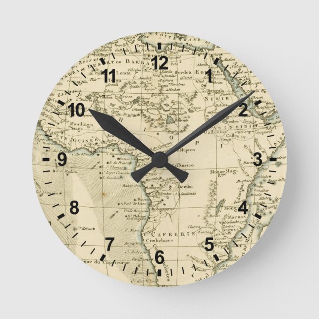 Reloj Redondo Mediano Mapa de época de África (Anverso)