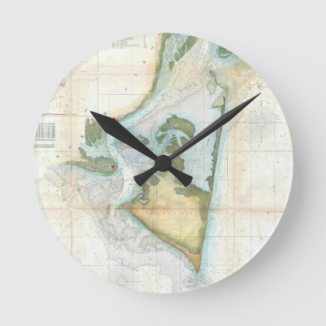 Reloj Redondo Mediano Mapa de época del miedo del Cabo (1857) (Anverso)