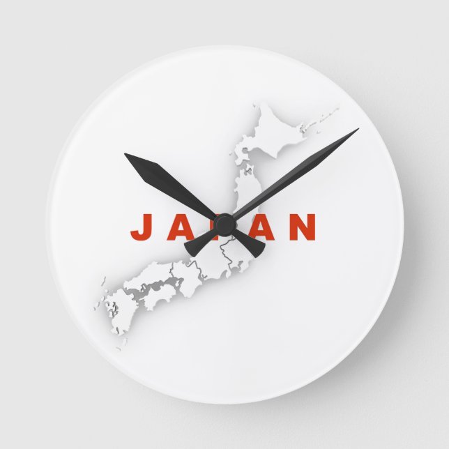 Reloj Redondo Mediano Mapa de esquema de Japón (Anverso)
