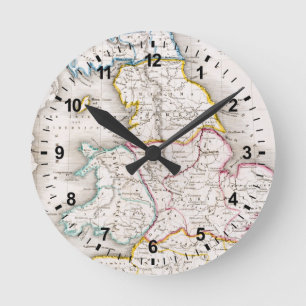 Reloj Redondo Mediano Mapa de Inglaterra el   Britannia Antiqua