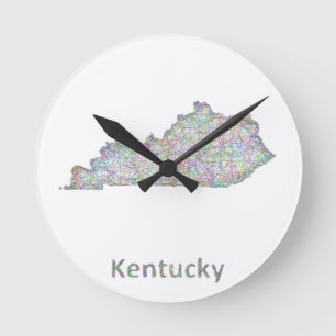 Reloj Redondo Mediano Mapa de Kentucky