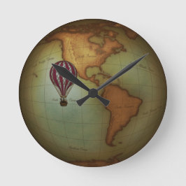 Reloj Redondo Mediano Mapa del hemisferio occidental de los aeronautas n