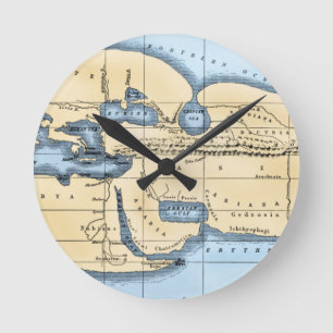 RELOJ REDONDO MEDIANO MAPA DEL MUNDO: ERATOSTHENES