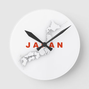 Reloj Redondo Mediano Mapa esquemático de Japón