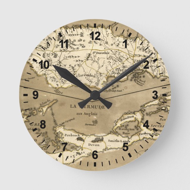 RELOJ REDONDO MEDIANO MAPA: JAMAICA, 1767 (Anverso)