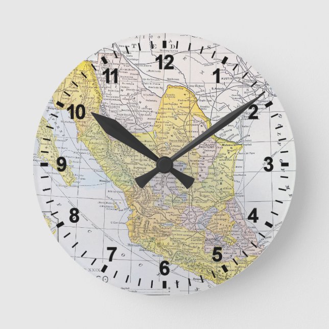 RELOJ REDONDO MEDIANO MAPA: MÉXICO (Anverso)