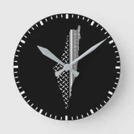 Reloj Redondo Mediano Mapa palestino Keffiyeh filistin