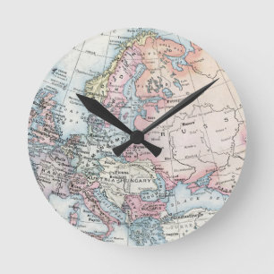 Reloj Redondo Mediano Mapa político de Europa (1916)