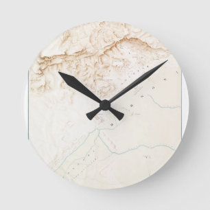 Reloj Redondo Mediano Mapa topográfico de las ruinas del Poster Thebes