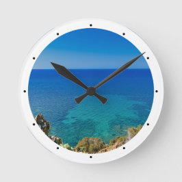 Reloj Redondo Mediano Mar azul y cielo sardo con matorral mediterráneo
