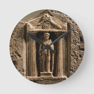 Reloj Redondo Mediano Marble and sandstone votive stele with female figu