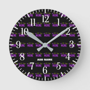 RELOJ REDONDO MEDIANO MARCA VERIFICADA NEGRA DE PERSONALIZABLE MODERNO E