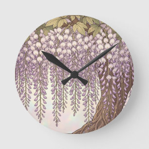 Reloj Redondo Mediano Marco dorado floral Art Nouveau
