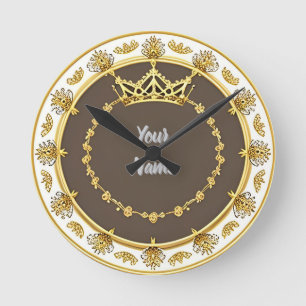 Reloj Redondo Mediano Marco elegante circular dorado