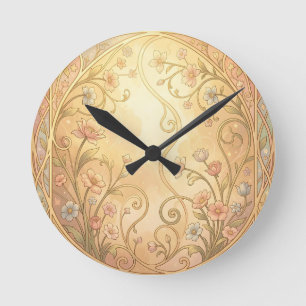 Reloj Redondo Mediano Marco floral Art Nouveau borde ornamental vintage
