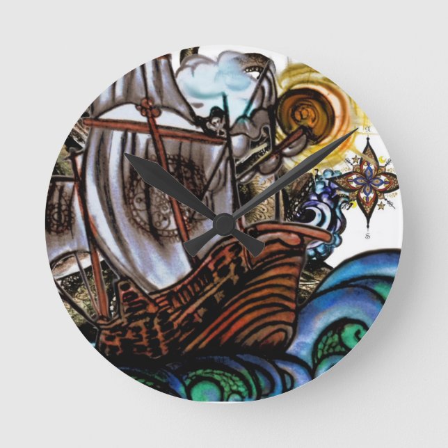 Reloj Redondo Mediano Mares tormentosos (Anverso)