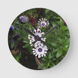 Reloj Redondo Mediano Margarita africana blanca