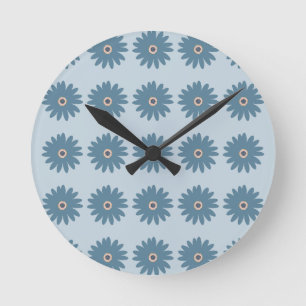 Reloj Redondo Mediano Margarita Azul