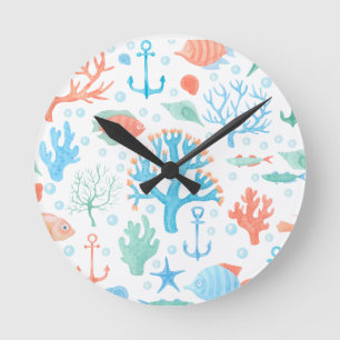 Reloj Redondo Mediano Marino Nautical Decour Wall Clock