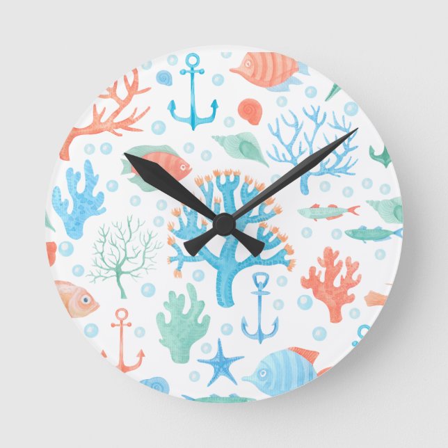 Reloj Redondo Mediano Marino Nautical Decour Wall Clock (Anverso)