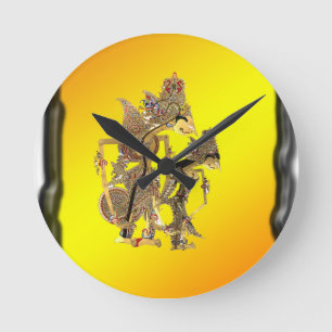 Reloj Redondo Mediano Marionetas de la sombra indonesias