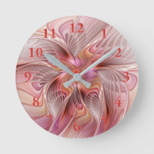 Reloj Redondo Mediano Mariposa abstracta colorida arte fantástico fracta