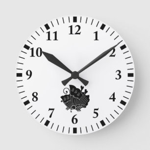 Reloj Redondo Mediano Mariposa Ageha