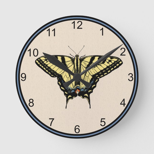 Reloj Redondo Mediano Mariposa de cola de cerda amarilla del suroeste pe (Anverso)