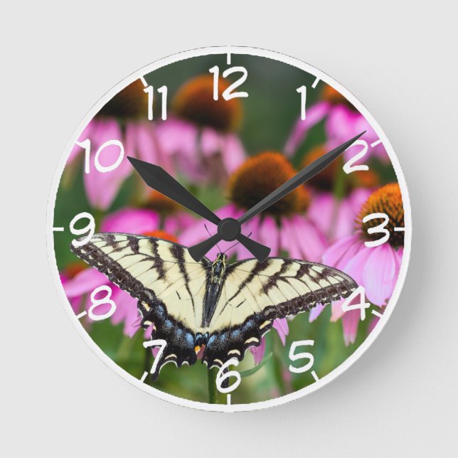 Reloj Redondo Mediano Mariposa De Ternera Trasera Del Tigre Del Este Sob (Anverso)