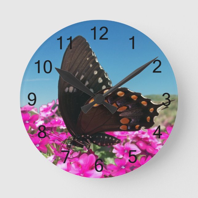 Reloj Redondo Mediano Mariposa Trasera (Anverso)