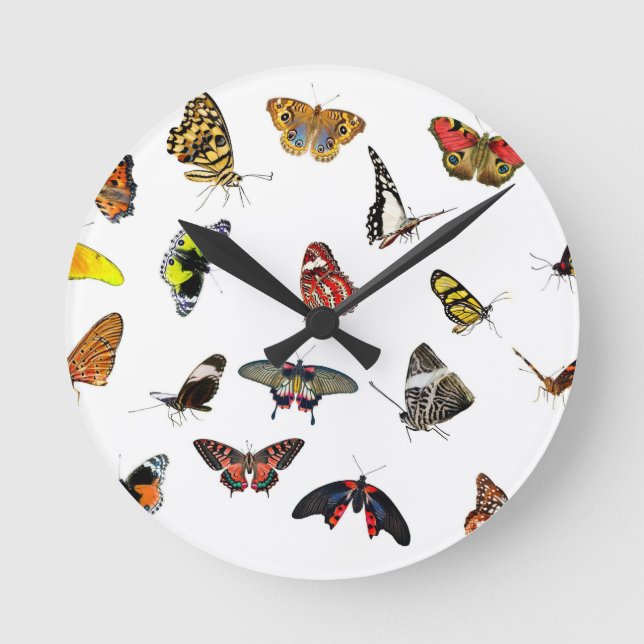 RELOJ REDONDO MEDIANO MARIPOSAS (Anverso)