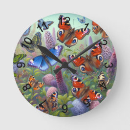 Reloj Redondo Mediano Mariposas