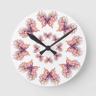 Reloj Redondo Mediano Mariposas de estilos clásicos