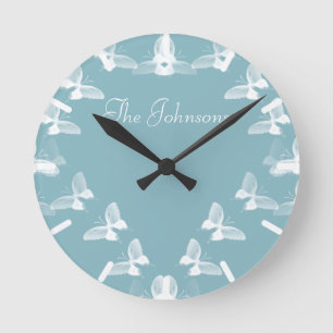 Reloj Redondo Mediano Mariposas en vuelo