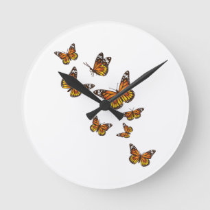 Reloj Redondo Mediano Mariposas voladoras - Butterfly Lover Gardener Ent