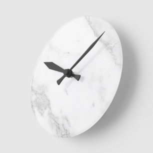 Reloj Redondo Mediano Mármol Blanco