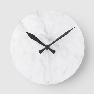 Reloj Redondo Mediano Mármol Blanco