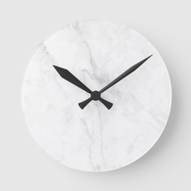 Reloj Redondo Mediano Mármol Blanco (Anverso)