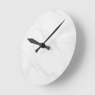 Reloj Redondo Mediano Mármol Blanco