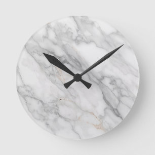 Reloj Redondo Mediano Mármol Blanco